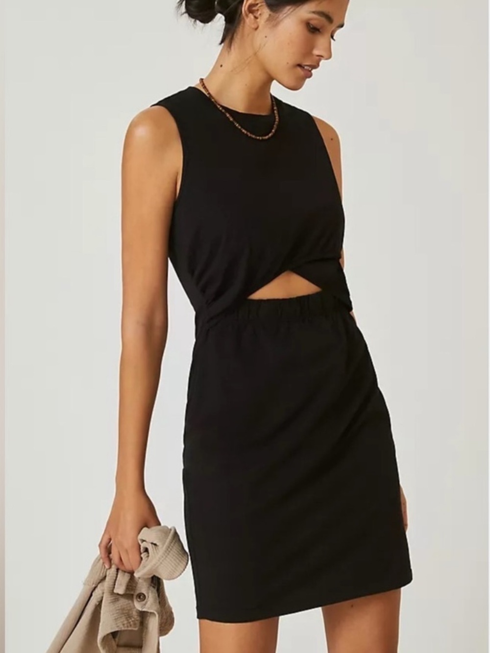 Anthropologie T.La Black Twisted Cutout Mini Dress